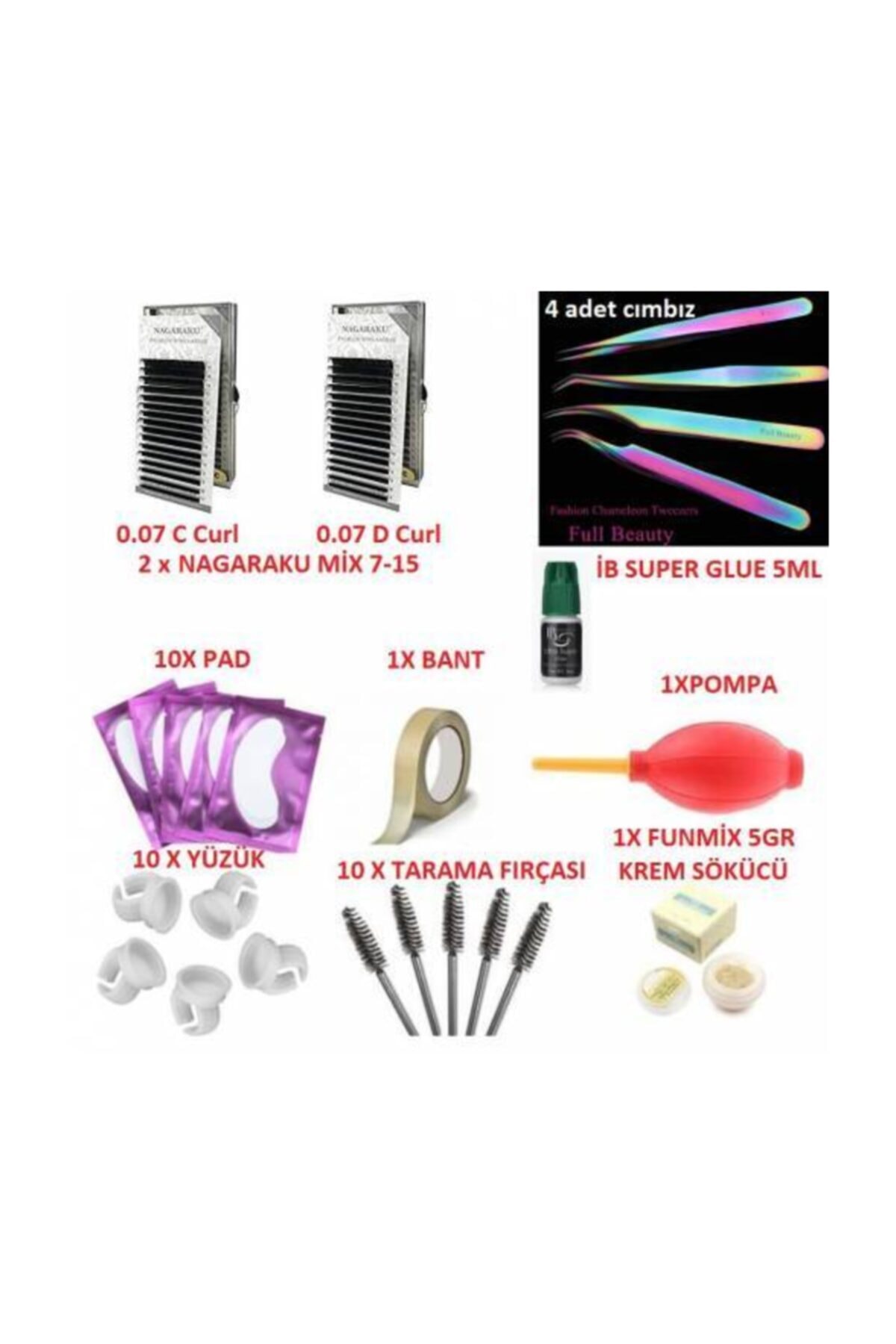 Mix Ipek Kirpik Seti Full Set 0